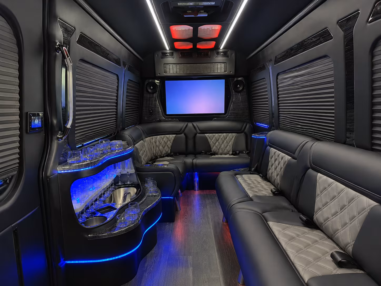 ventura 28 passenger party bus interior