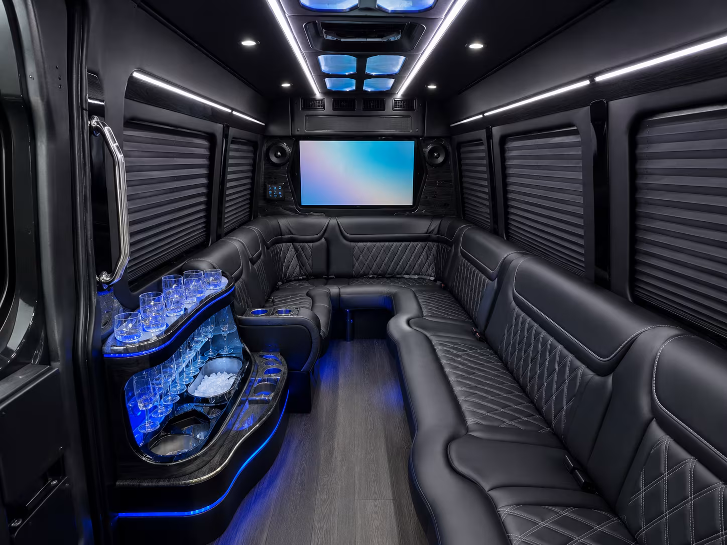 ventura 40 passenger party bus inside